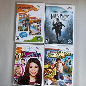 Wii Video Games (lot of 4) Harry Potter I Carly outdoor challenge untested Y2K